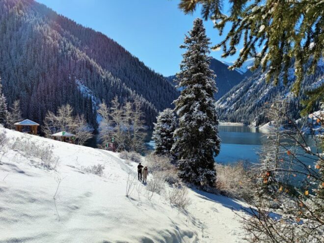 озеро кольсай зимой